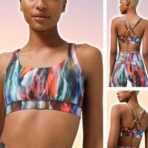 LULULEMON Energy Bra Medium Support Size 4 Chroma Fusion Multi